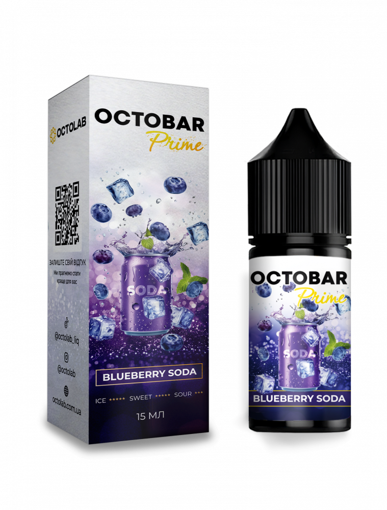 Набор для самозамеса Octobar Prime Blueberry Soda, 30ml - купить в