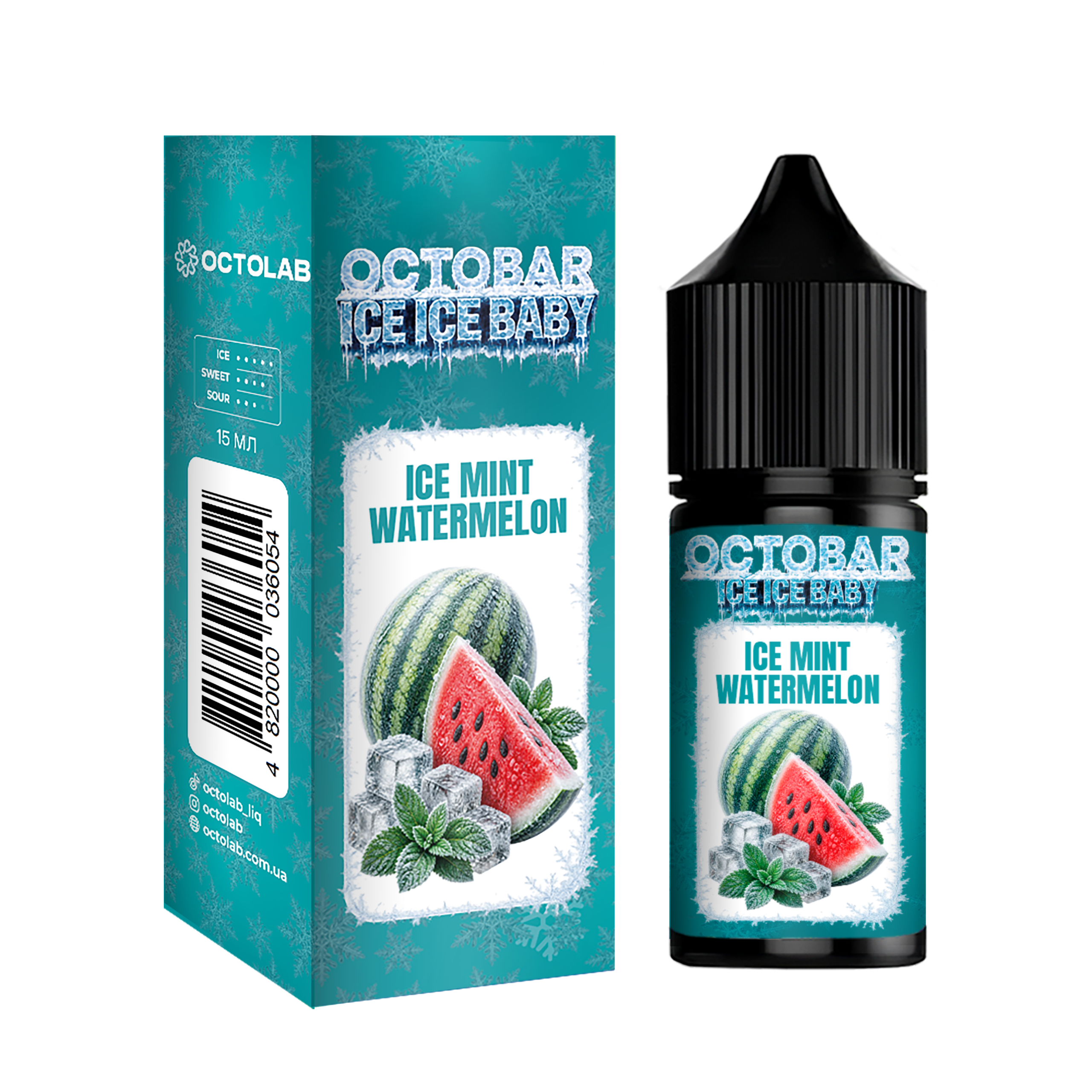 Набір для самозамісу Octobar Ice Ice Baby Ice Mint Watermelon, 30ml